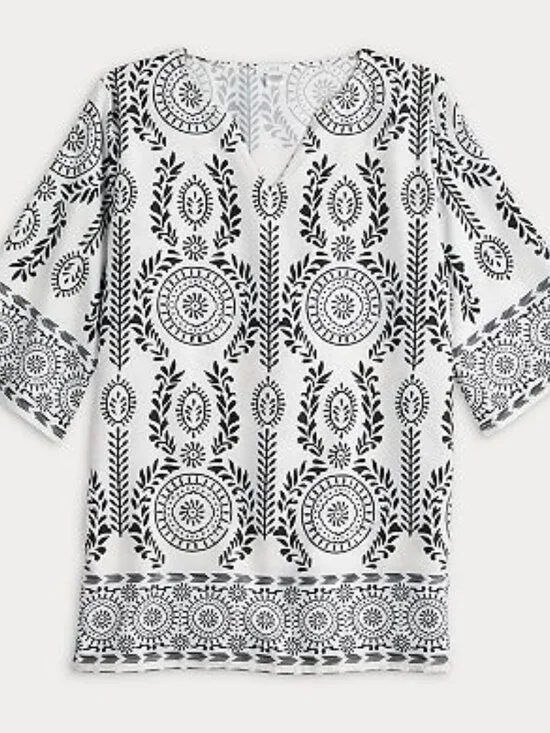 XIIX Graphic Trailing Leaf Kaftan – One Size – NWT - Picture 3 of 14